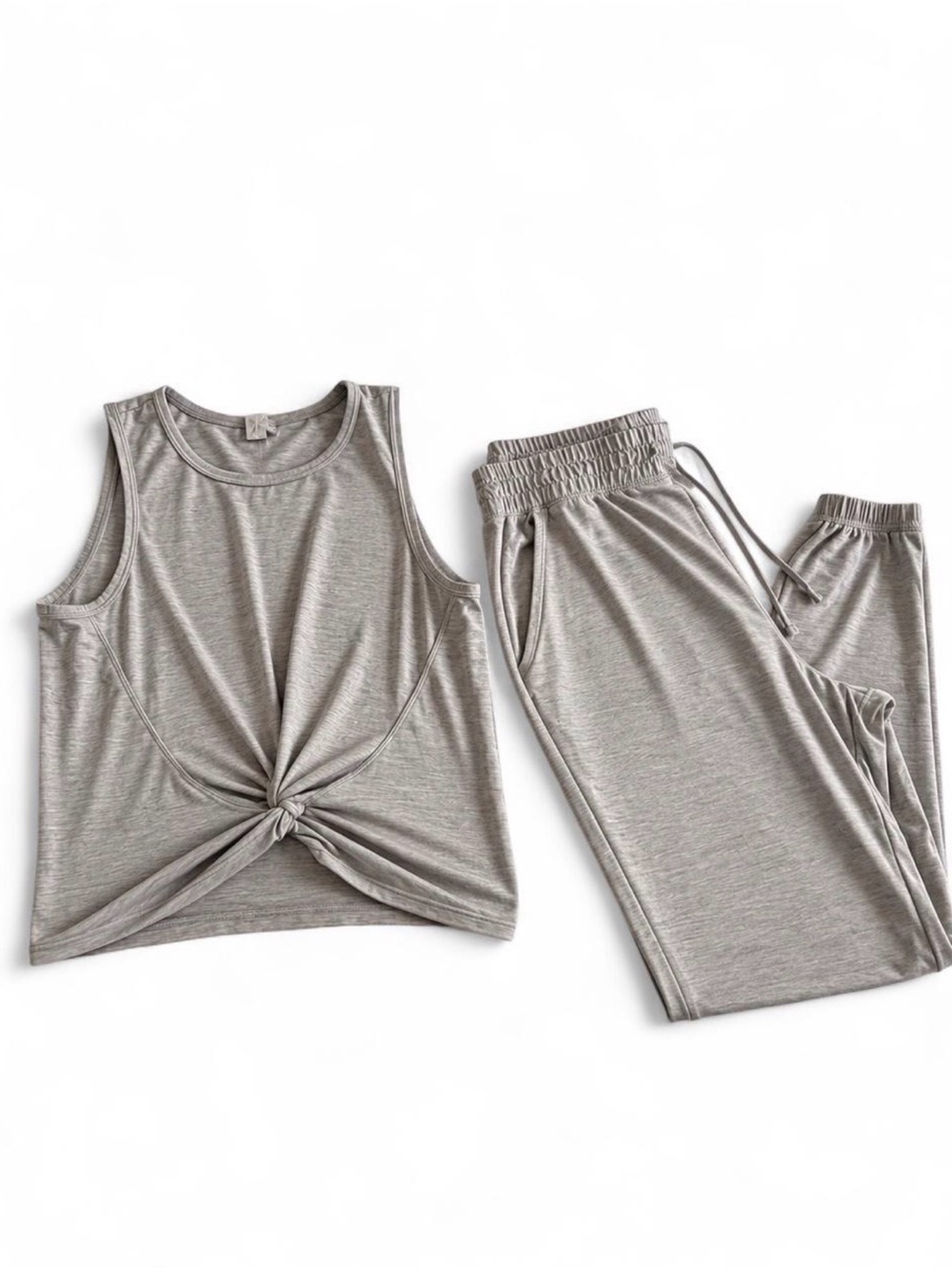 90 Degree By Reflex Heather Gray Tank & Jogger Set